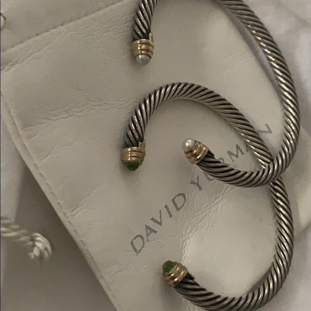 David Yurman Bracelet w Peredot and 14K Gold, 5mm - Picture 4 of 7